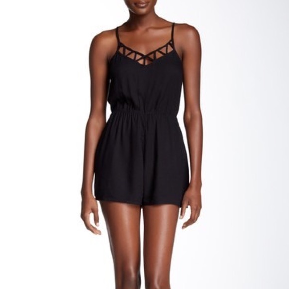Wild Pearl Cutout Surplice Romper - Picture 1 of 2